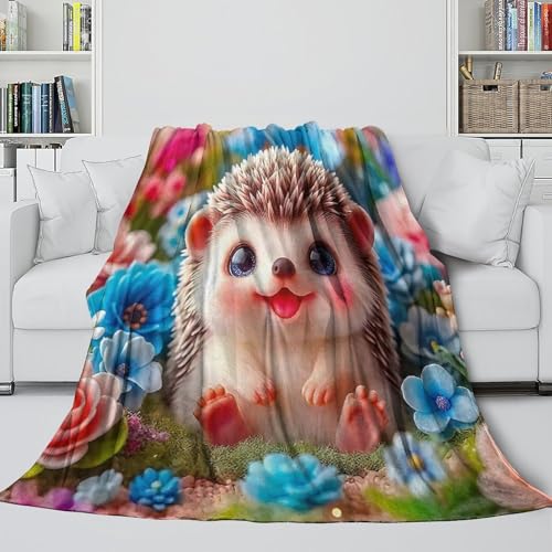 Couverture de lit hérisson plaid moelleux 200x230cm, idée cadeau originale pour la maison
