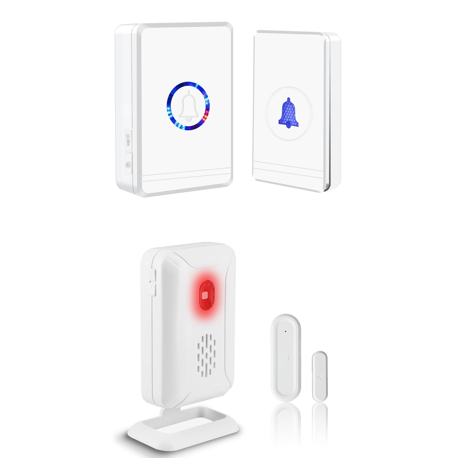 Wireless Doorbell, Waterproof Mini Door Bell, Door Chime Kits, Door Ringer for Opening, Door Open Alert with 918ft Range 36 Chimes (1Sensor1Receiver)