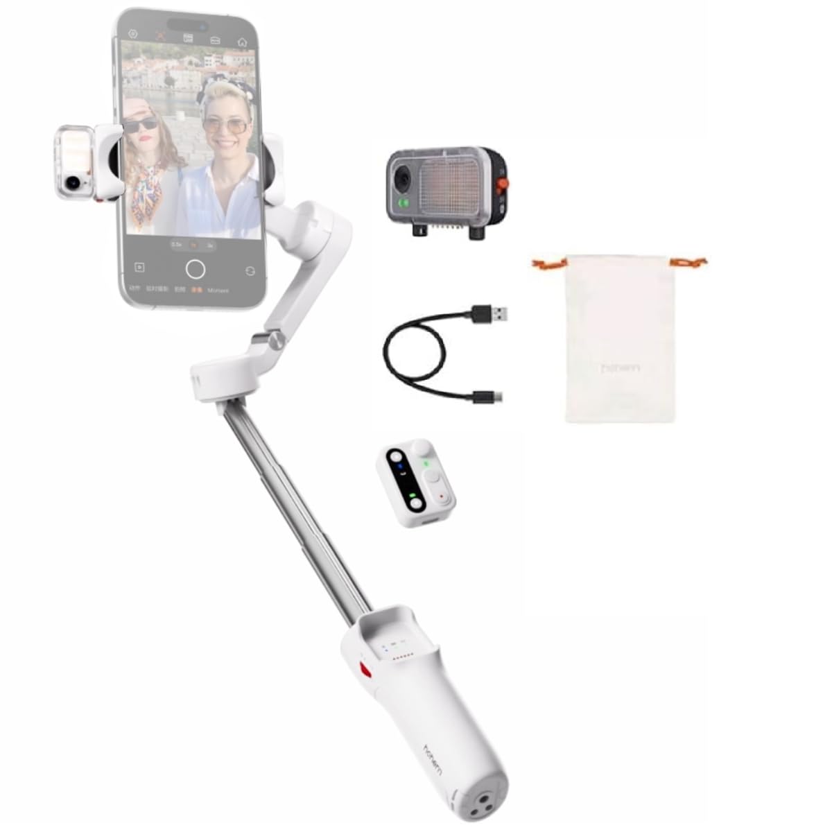 hohem Gimbal Stabilizer for Smartphone iSteady V3,Portable Phone Stabilizers with Al Tracker Detachable Remote Control Built-in Extension Rod/Tripod 3