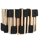 Schaumstoffpinsel, 50 Stück Schwarzer Schaumstoffpinsel leicht mit abgeschrägter Schwammspitze für Kunstunterricht DIY Projekte Schulprojekte für Farbpigmente und andere Medien