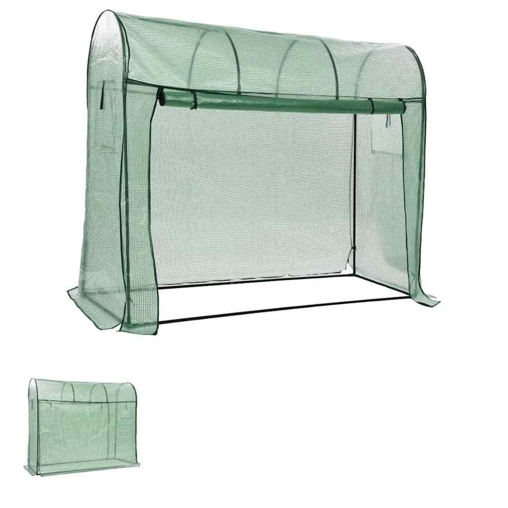 Invernadero con puerta con cremallera, 200 x 80 x 170 cm, tubo de acero con recubrimiento en polvo, cubierta de polietileno, túnel de lámina para tomates, vivero, balcón, parterre, protección