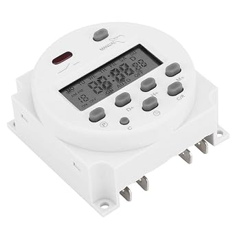 12V DC/AC Digital Timer Switch, Mini LCD Accurate Power Programmable Timer Time Switch Relay for Advertising Light Boxes, Broadcasting Equipment 2.4x2.4x1.3in