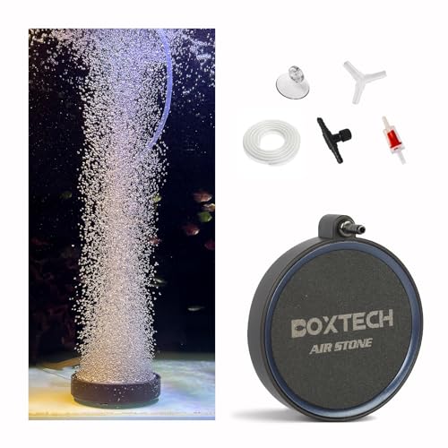 Image of UPETTOOLS Air Stone for Aquarium Fish Tank, 4 Inch Aquarium Bubbler Kit Quiet High Dissolved Oxygen Diffuser, Nano Oxygen Aerator Stone with Air Tube Control Valve for Tanks and Hydroponics