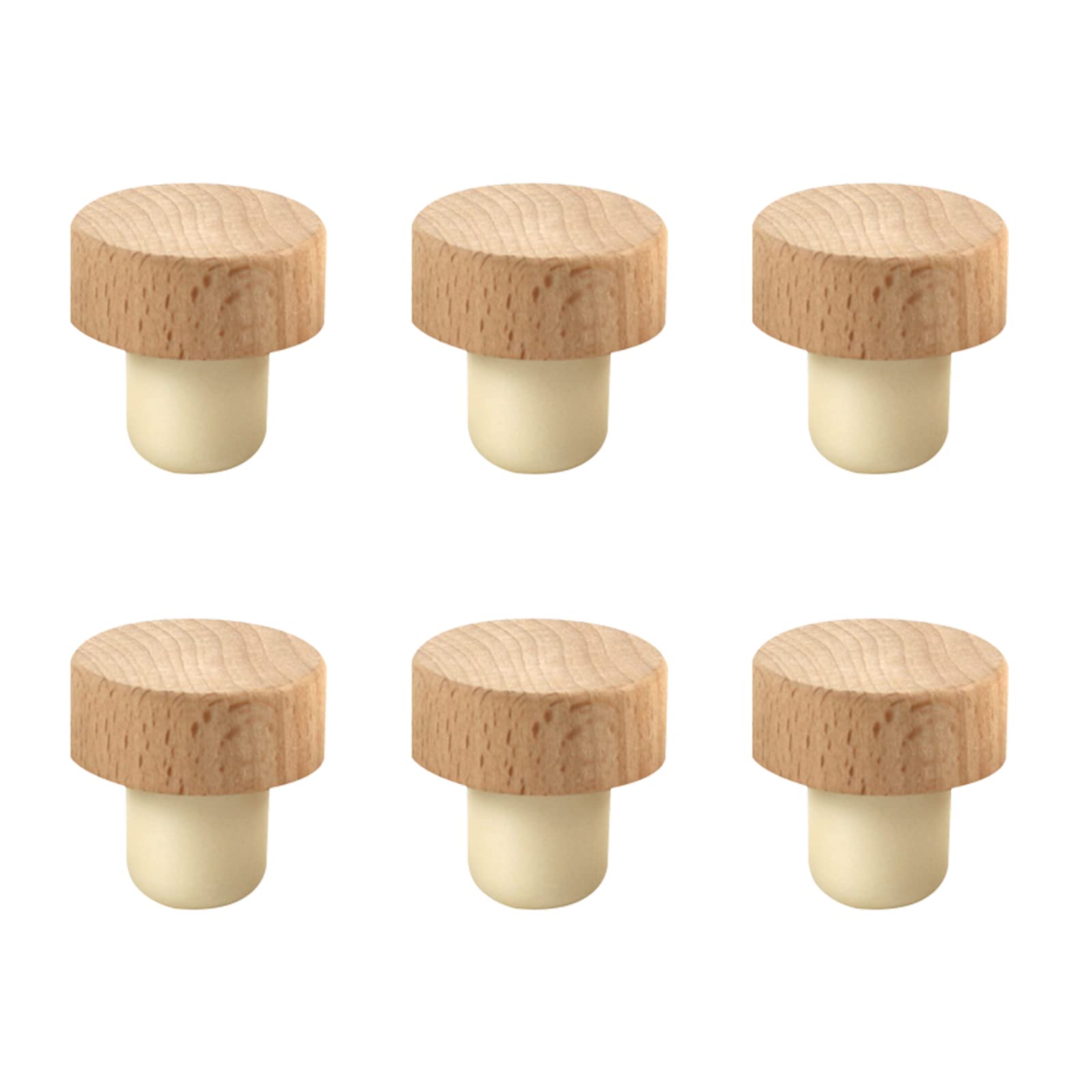 6 Pcs Corks T Shaped Wine Bottle Stoppers Simple and Retro Wine Corks for Wine Liquor Whiskey Bottle Home Bar