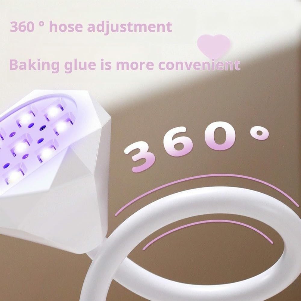 ZBDZSW 1 pz Lampada per Unghie da Tavolo Mini Lampada per polimerizzazione Rapida in Gel UV Lampada per Terapia della Luce induttiva per Estensioni delle Unghie (Bianco)