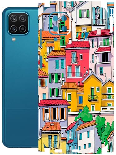 Image of AtOdds - Full Body Back Screen Guard Protector Film - Lamination Wrap Skin Sticker Compatible with Samsung Galaxy M12 | Scratchproof Matte Finish (Concrete Jungle)