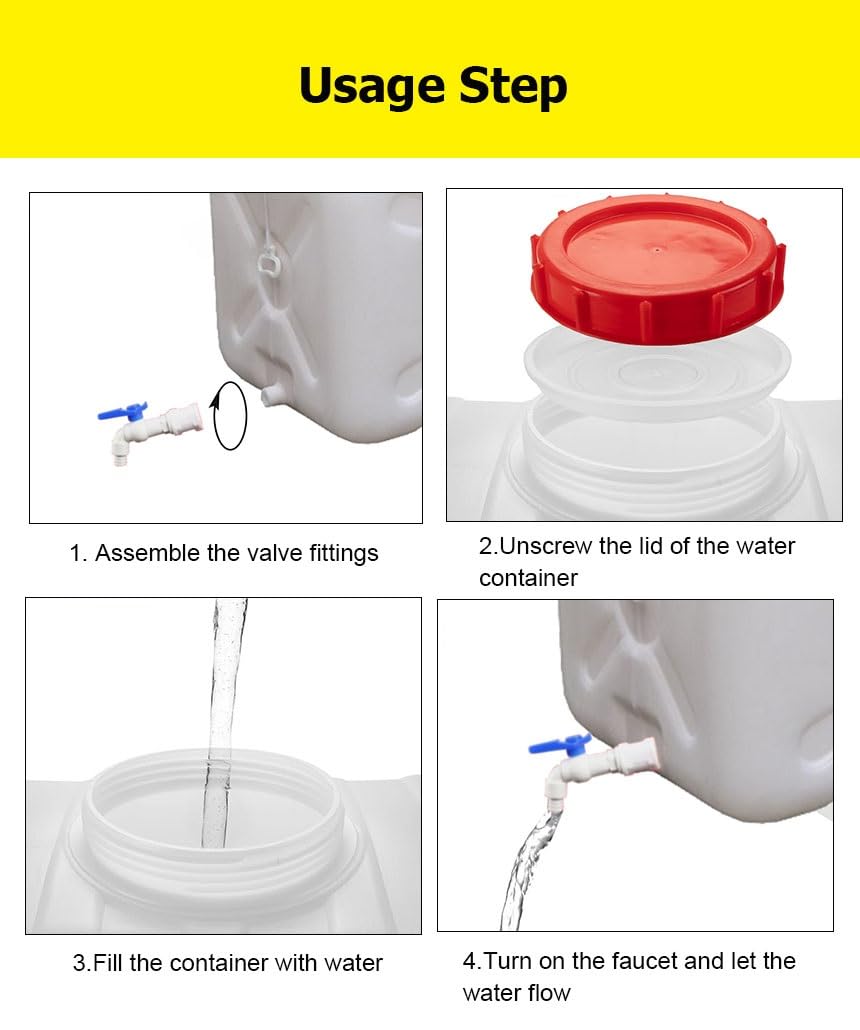 Tanica Acqua con Rubinetto – Serbatoio Acqua Piovana e Potabile in Plastica HDPE Alimentare, Contenitore con Coperchio a Vite per Esterno, Camper, Orto, Uso Agricolo(White,150L/39.6gal)