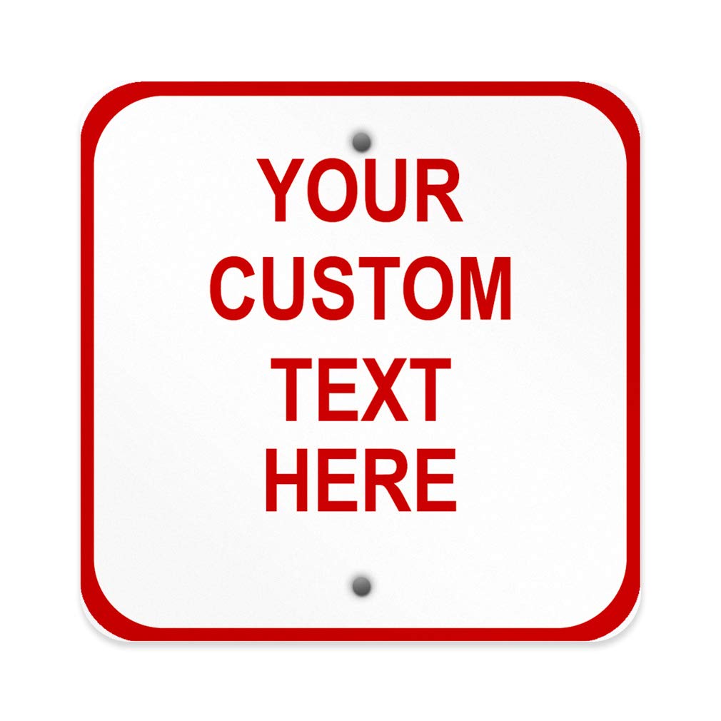 Aluminum Weatherproof Metal Sign Multiple Sizes Custom Personalized Text Here White Red Danger Square Street Signs 18x18Inches