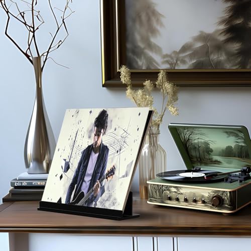 Soporte para Discos LP de Acrílico Negro Expositor de Vinilos Pack de 2 7
