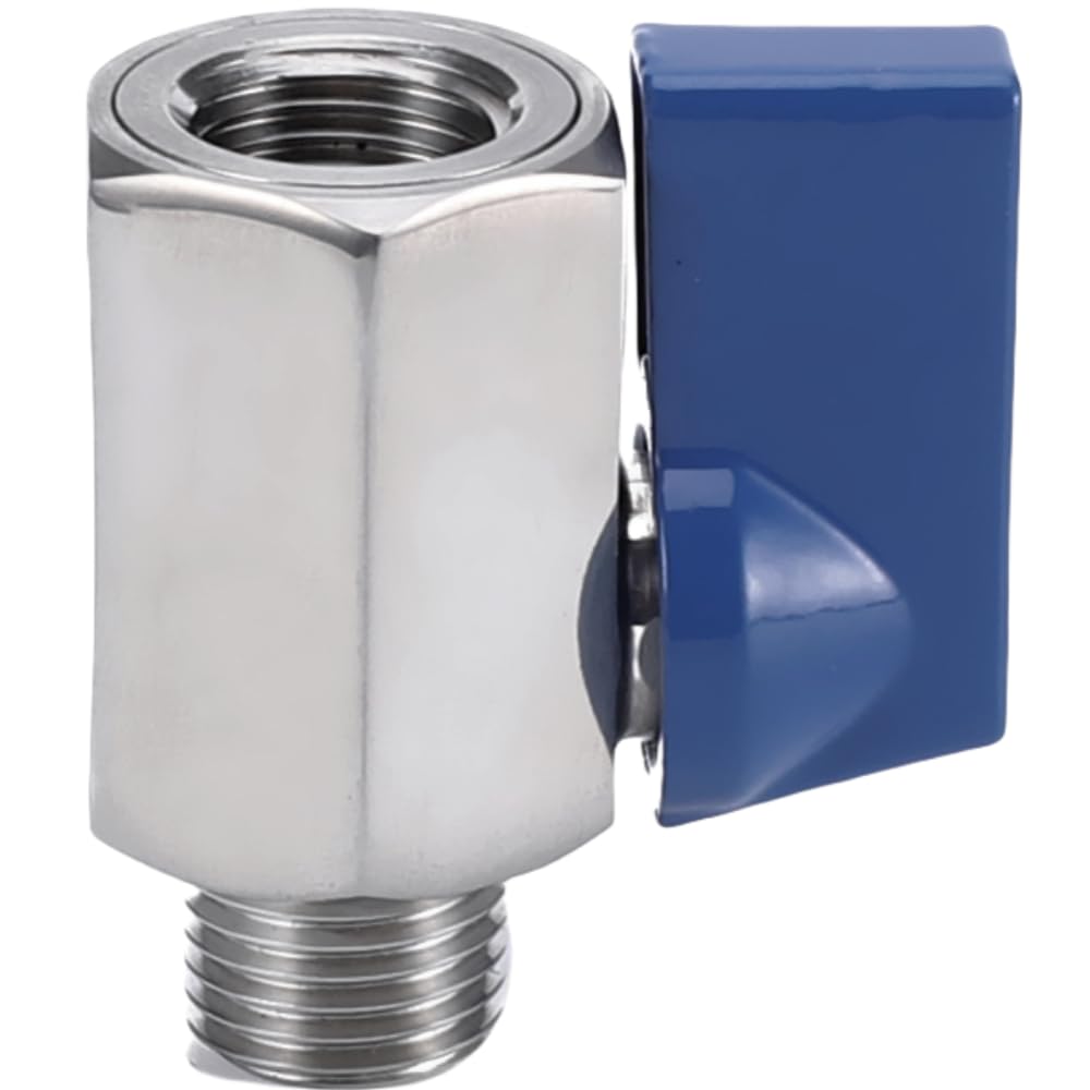 Paquet de 2 mini robinets à bille, vanne d'arrêt à filetage NPT mâle à femelle, acier inoxydable 304(1/8 Inch)