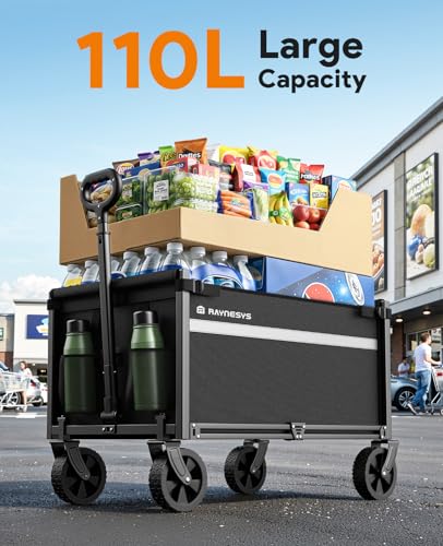 38% Off Raynesys 330LBS Foldable Wagon Cart with All-Terrain Wheels