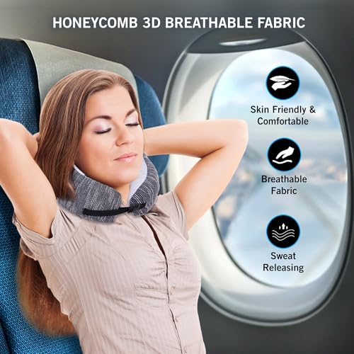 Image of Kenneth Cole Unisex U-Shaped Neck Pillow - Adjustable & Ergonomic Design Travel Pillow|Ultimate Comfort Neck Pillow Ideal for Cars, Trains, Home, Office, Long Flight|Full Surrounding & Soft Pillow