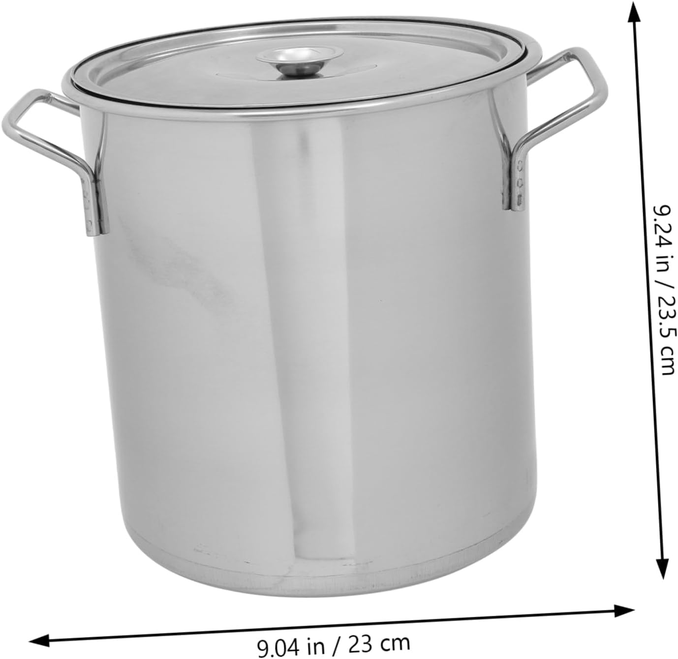 Stainless Steel Soup Pot with Lid Large Capacity Stockpot Multi Purpose Rice Bucket with Sturdy Handles for Home and Commercial Use