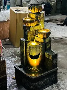 Homestead Decore Solution Stone Fountain 3.5 feet for Home Decor | Stone Water Fountain Big Size | Water Fountain for Office, Garden Big Size | New colourfull Fountain for Home Big Size