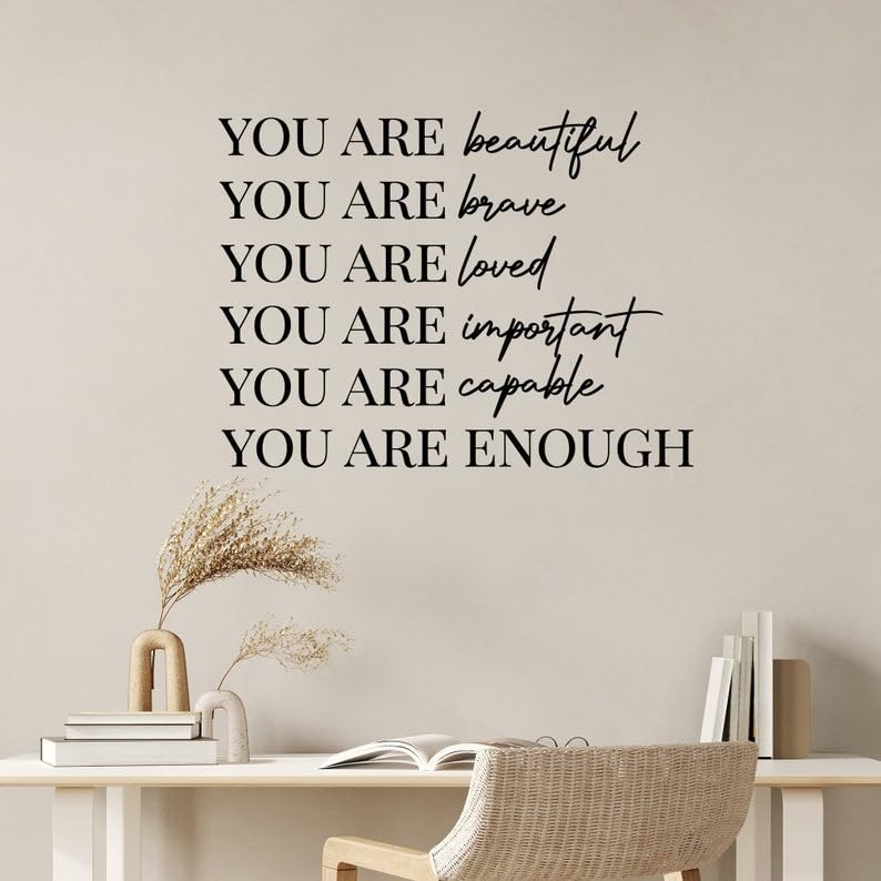 Beauty Salon Quote Saying Lettering Woman Girl Room Inspirational Words Wall Sticker PVC Vinyl Easy to Stick (27 X 35)-picture-12