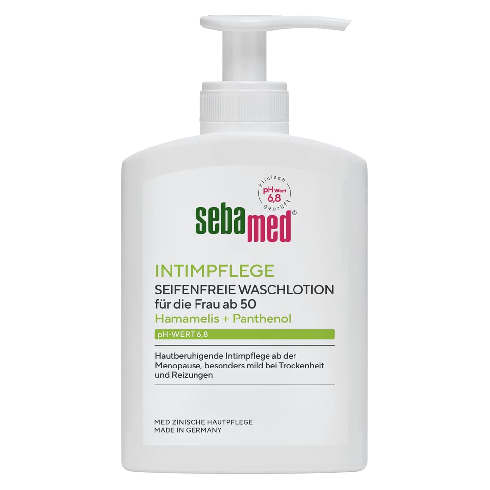 Sebamed Intim-Waschlotion mit dem pH-Wert 6,8, hautberuhigende Intimpflege für die Frau ab den Wechseljahren, besonders mild bei Trockenheit und Reizungen, 200 ml