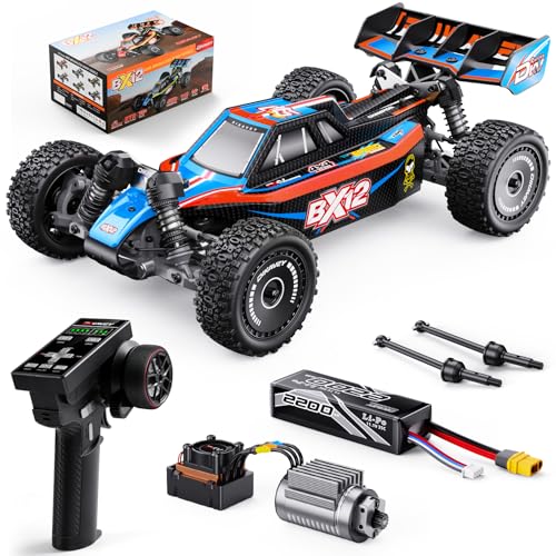 DIKAVEY Voiture RC Brushless 1/12, Buggy Télécommandé 42 MPH, Tout-Terrain 4x4, Truck RC Offroad avec Batterie 3S