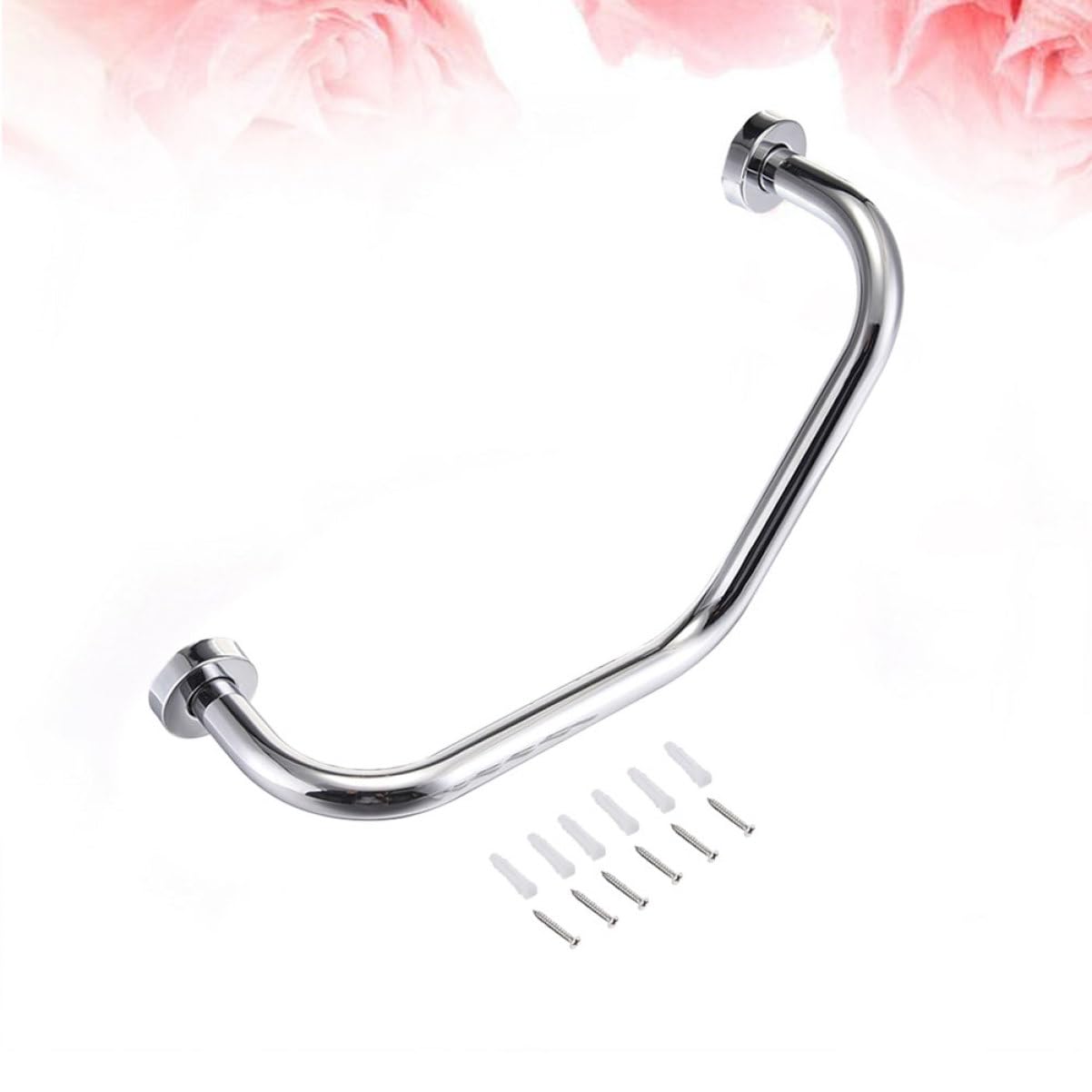 Pasamanos de Baño de Acero Inoxidable, Barra de Seguridad | Soporte Pasamanos Plata, Asidero Baño para Pasillo y Baño, Apoyo Firme 300kg