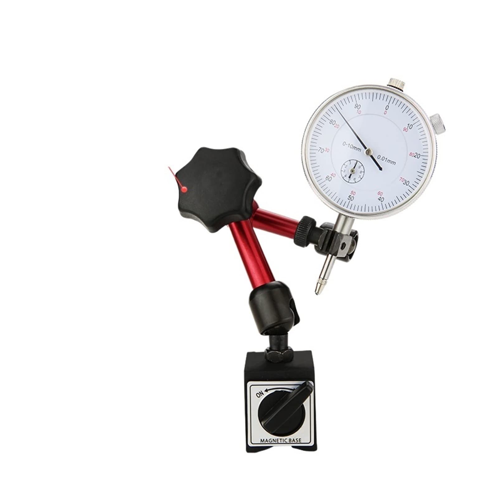 Comparatore a quadrante, Indicatore a quadrante Comparatore magnetico Calibro a quadrante Base di supporto magnetica Micrometro Misurazione del tipo di ora Indicatore Strumenti di misurazione per stam