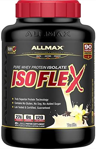ALLMAX Nutrition - ISOFLEX Whey Protein Powder, Whey Protein Isolate, 27g Protein, Vanilla, 5 Pound
