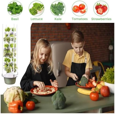 Indoor Hydroponics Growing System with LED Light - 5-Layer Smart Garden Tower for Home Gardening Enthusiasts, Perfect Hydroponic Kit for Vegetables & Herbs