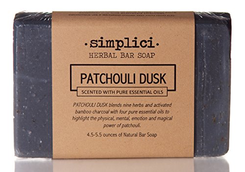 SIMPLICI Patchouli Charcoal Bar Soap (scented with pure essential oils)