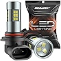 SEALIGHT 9006/HB4 LED Fog Light Bulbs, 6000K Xenon White, 27 SMD Chips, 360-degree Illumination, Non-polarity, Pack of 2