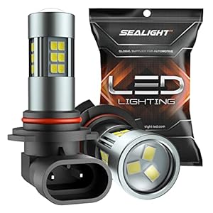 SEALIGHT 9006 Fog Lights LED Bulb, 9006 Hb4 LED Fog Light Bulbs 1:1 Size 9006 Bulb Plug And Play, 6000k Xenon White Light Pattern, Pack of 2