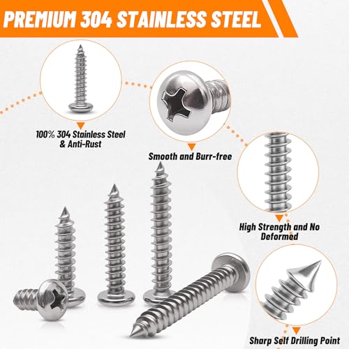 Kit de tornillos autoperforantes BayGriips acero inoxidable miniatura 3