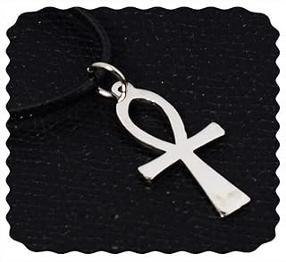 سلسلة فرعونية بتصميم مفتاح عنخ امون مناسبة للارتداء كمجوهرات والتقديم كهدايا تذكارية مصرية قابلة للتجميع من اماتجار (لون فضي - نمط 3)، للنساء