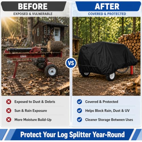 Log Splitter Cover 83" x 45" x 39" Waterproof Heavy Duty Outdoor Cover