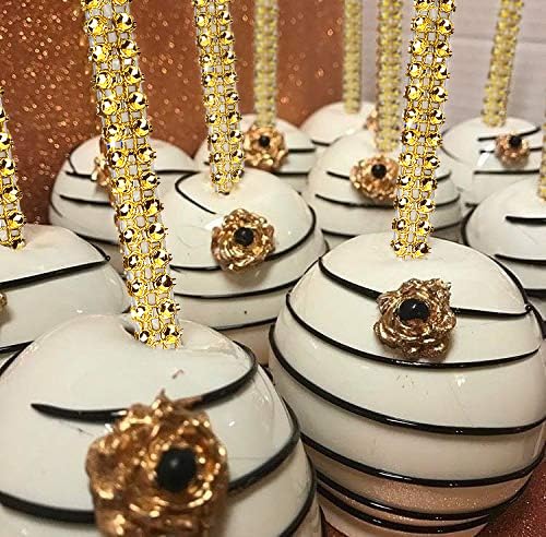 image for MGWOTH 24 Pack Bling Candy Apple Sticks and Bags Kits, Caramel Apple W