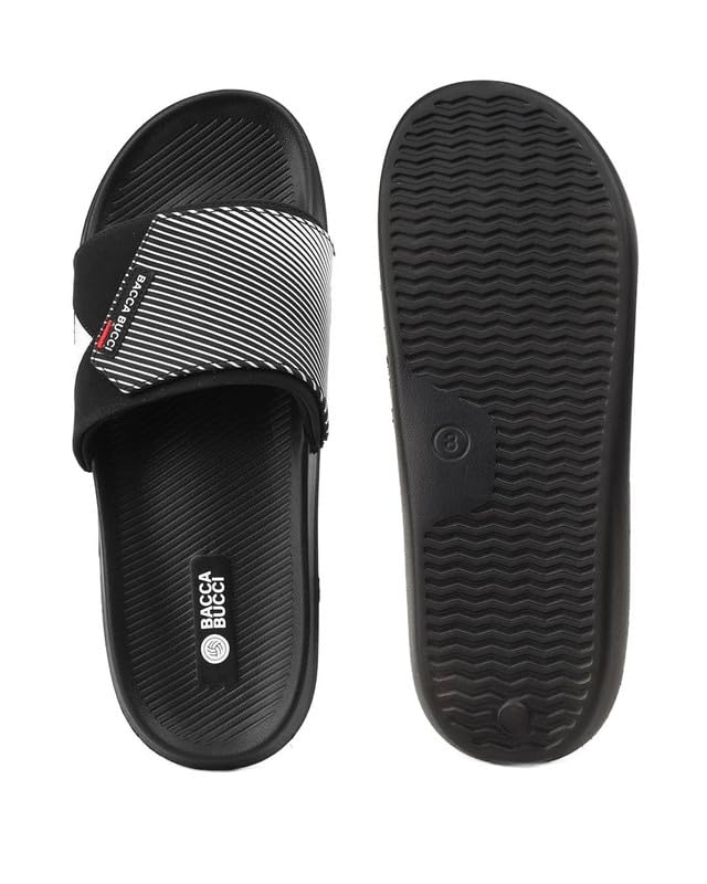 Image of Bacca Bucci Elevate Slides for Men | High-Grade Rubberized EVA Comfort Slides with Non-Skid Outsole | Soft Cushion Footbed | Lightweight Daily Wear Slip-Ons