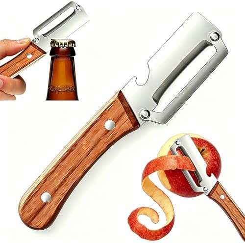 Multi-Functional Vegetable Peeler, Zero Snag Wooden Handle Stainl...