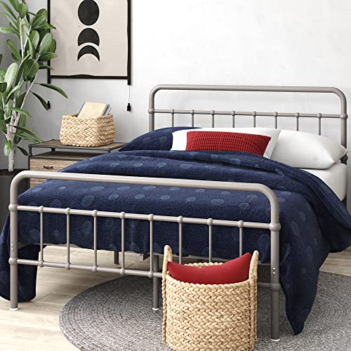Image of Zinus Florence Metal Platform Bed Frame, Mattress Foundation, No Box Spring Needed, Easy Assembly, Grey, Twin