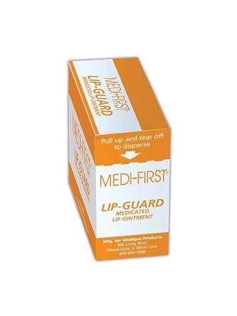 Medique MP26671 Medi-First Lip Guard, Standard, White/Orange, 20 Count Pack of 1