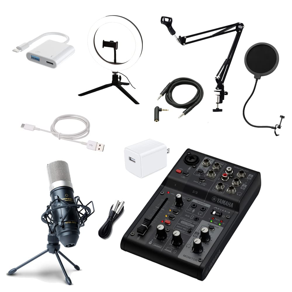 Amazon.co.jp: YAMAHA AG03MK2 配信セット (MPM-1000+ライト+iPhone 