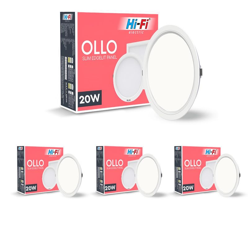 Image of Hi-Fi OLLO Polycarbonate 20-watt Round Led Downlighter| Recessed Led Downlight|Led Ceiling Light for Home and Hall|Cut Out: 68 mm, Color: Natural White (4000K) Pack of 4