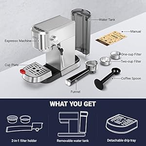 Laekerrtespressomachine20barespressomakercmep02withmilkfrothersteamerhomeexpressocoffeemachineforcappuccinoandlattesilverstainlesssteelgiftformencoffeelovers1350w Urban Country Home Decor Laekerrt espresso machine 20 bar espresso maker cmep02 with milk frother steamer home expresso coffee machine for cappuccino and latte silver stainless steel gift for men coffee lovers 1350w urban country home decor