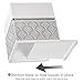 Creative Scents Mirror Damask Square Tissue Box Cover - Decorative Bathroom Tissues Paper Holder, Modern Napkins Container, Bottom Slider, for Cute Elegant Bathroom Decor (White & Gray)