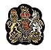 Gold Lion Unicorn Royal Crown Crest Coat of arms DIY Applique Embroidered Sew Iron on Patch COA-001