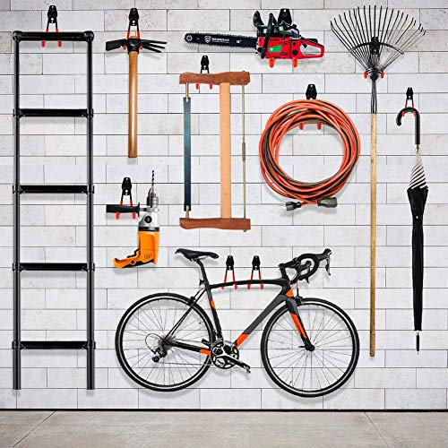 Torack B087C32C1K Garage Hooks Heavy Duty, 15 Pack Wall Mount Steel Utility Hooks&Hangers, Anti-Slip Rubber Coated thumb #5