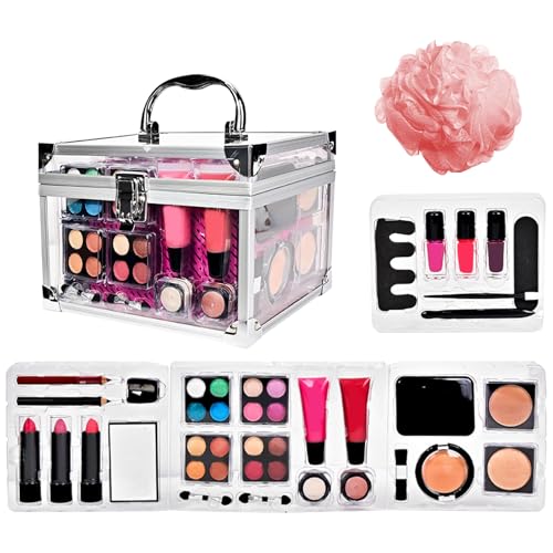 Juego de maquillaje, kit cosmético completo, conjunto de eauty B todo en, conveniencia de transporte, cobertura multipropósito y perfecta, 15x18x21cm, para principiantes o uso profesional