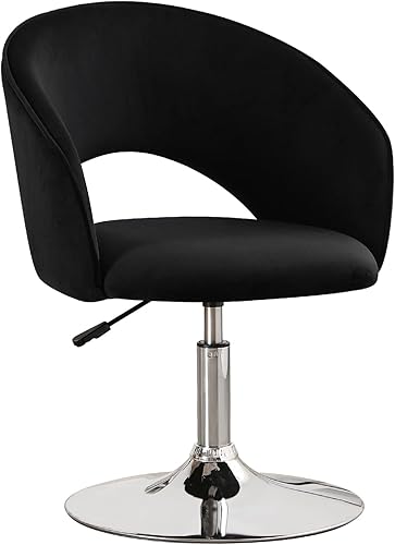 Miniatura 35 de Furnimart Silla de tocador de cuero blanco, silla de acento ajustable en altura con respaldo, silla giratoria redonda de maquillaje para sala de