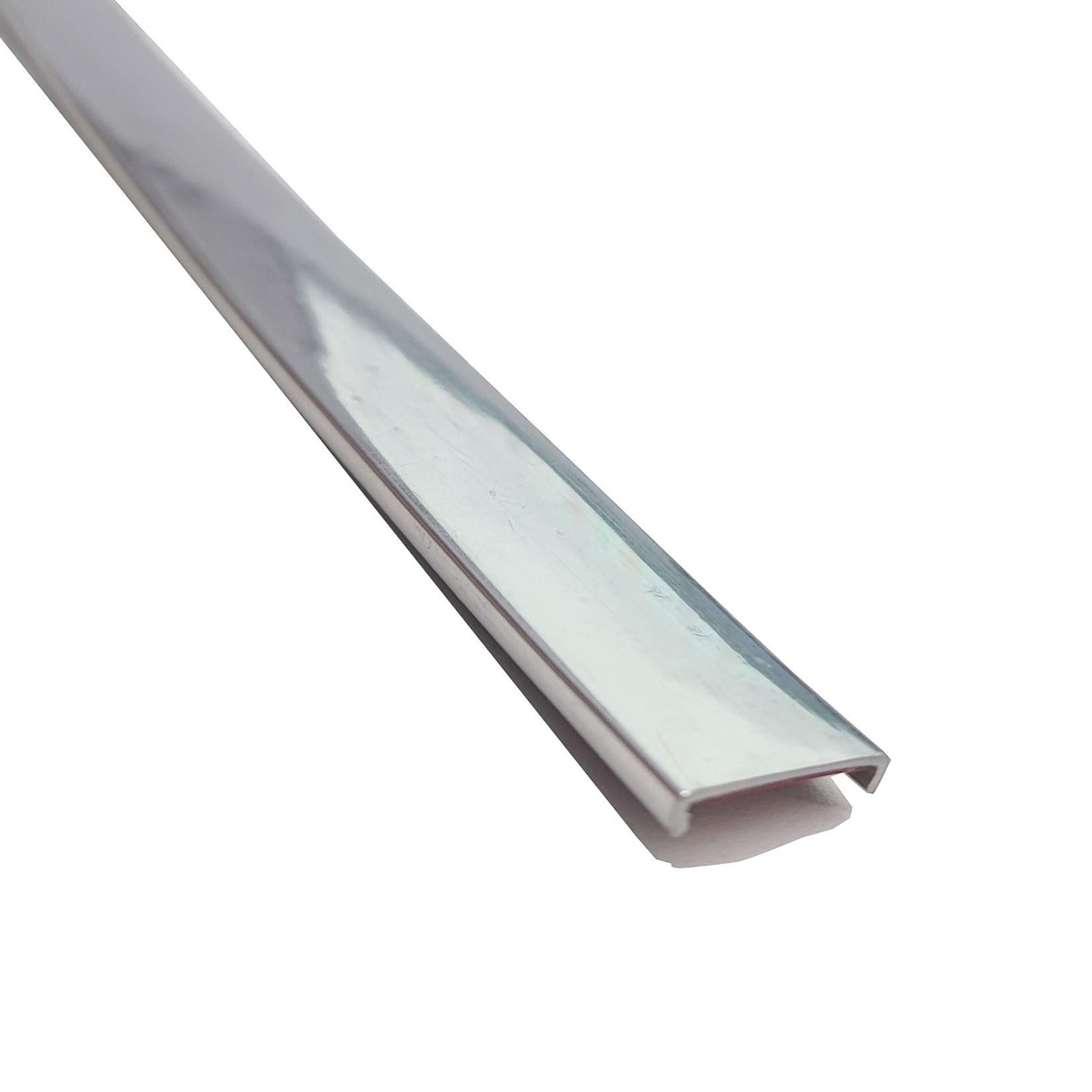 16.4ft Self Adhesive Edge Guard U Channel Edge Banding U-Shape Edge Protector Strip, Corner and Edge Bumper Guards, Edge Protector for Cabinet Repair, Molding Trim Bar Edging(Bright silver,16mm)
