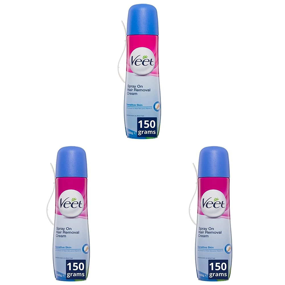 VEET spray depilatorio piel sensible bote 150ml (Paquete de 3)