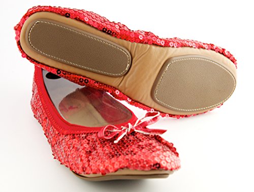 Sequin Sparkle Foldable Portable Shoes - Comfortable Women Ballet Flats That foldup and fit in Bag4