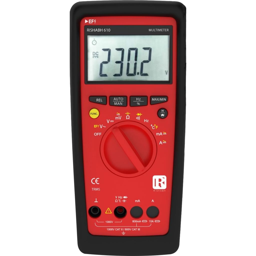 Rishabh 610 NT Digital Mulitimeter 1000 V AC/DC & 10A AC/DC TRMS 6000 Count with Temperature and 3 year manufacturers Warranty By Skyking MADE IN INDIA-image-17