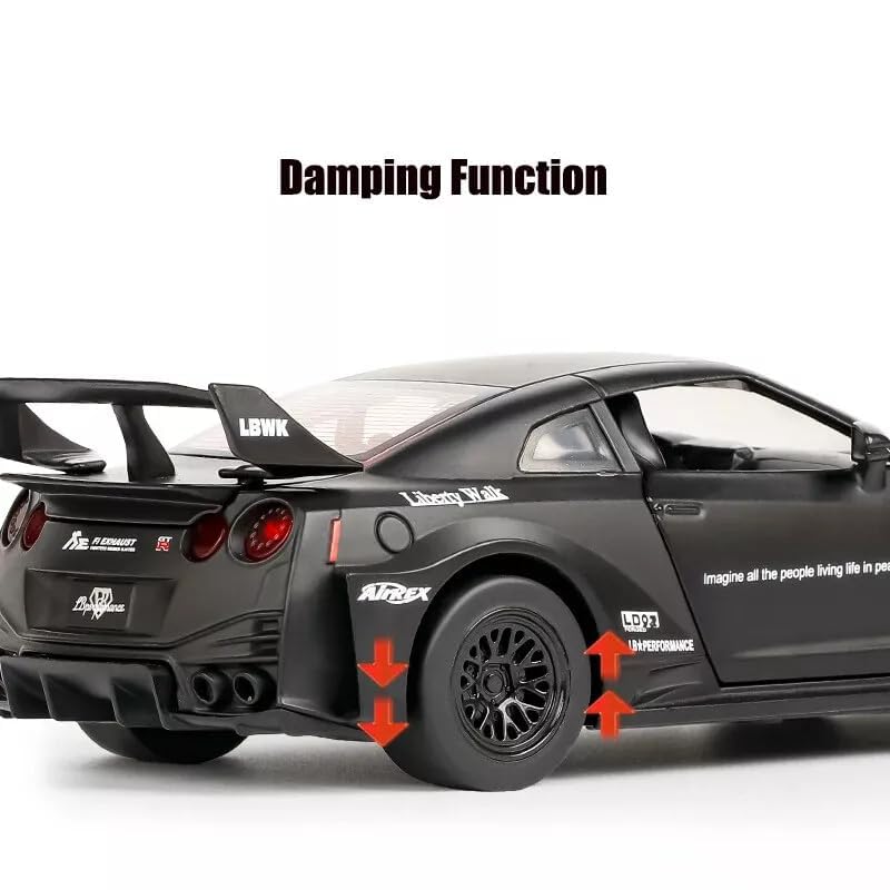 Image of Nissaan Skyline GTR-SCR2 R34 Model Car with Box, Zinc Alloy Pull Back Toy car with Sound and Light for Kids Boy Girl Gift [Colors as Per Stock] (Nissaan Skyline GTR-R34)