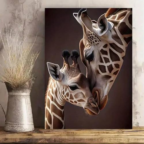 Images de bébé girafe et sa mère pour une déco murale amusante
